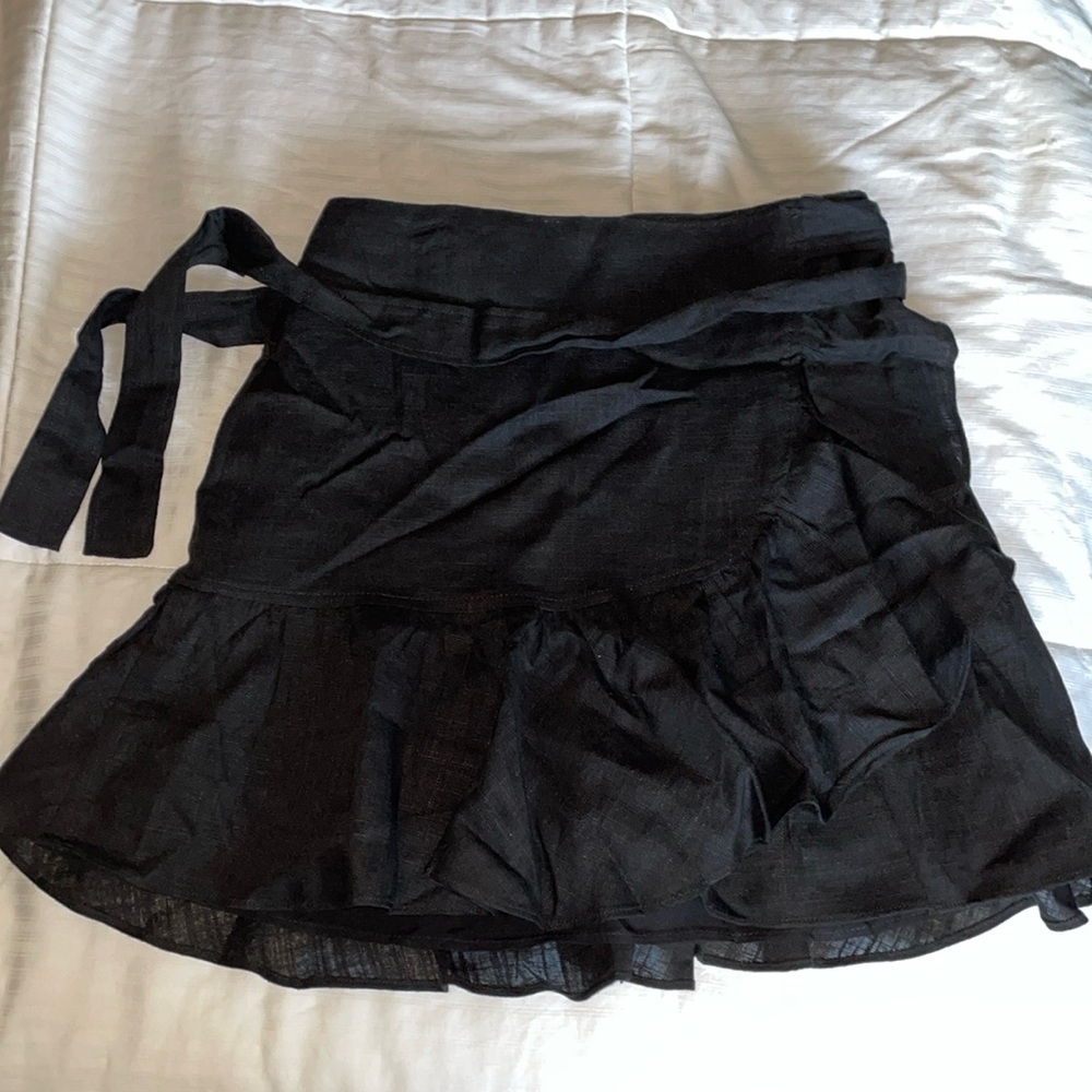 Princess Polly Black Mini Wrap Skirt